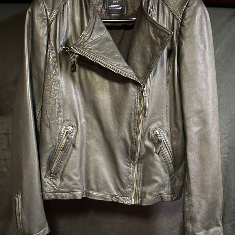 Leather jacket nouhaila cuir lambkin